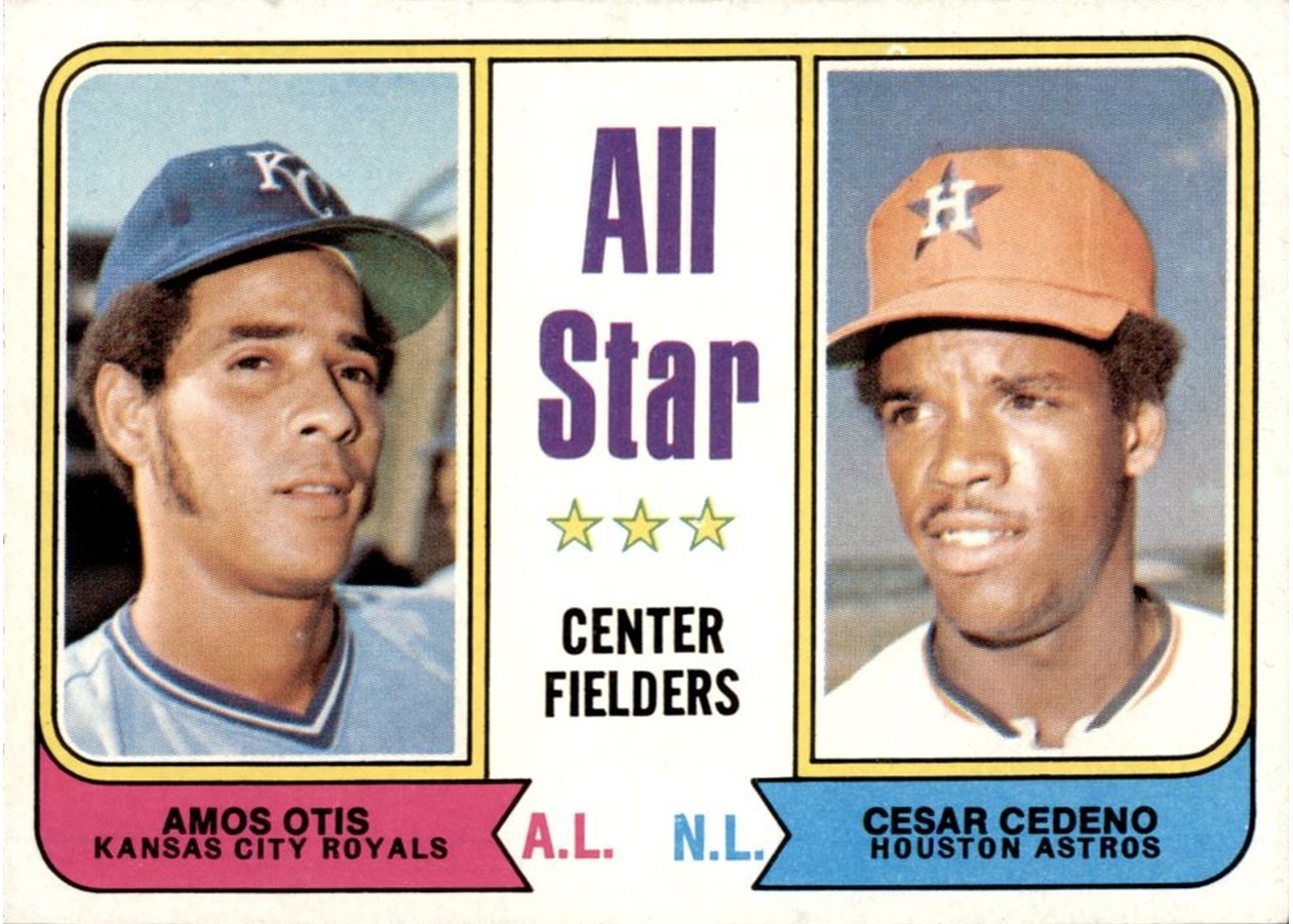 1974 Topps #337 All-Star Center Fielders, Kansas City Royals / Houston Astros