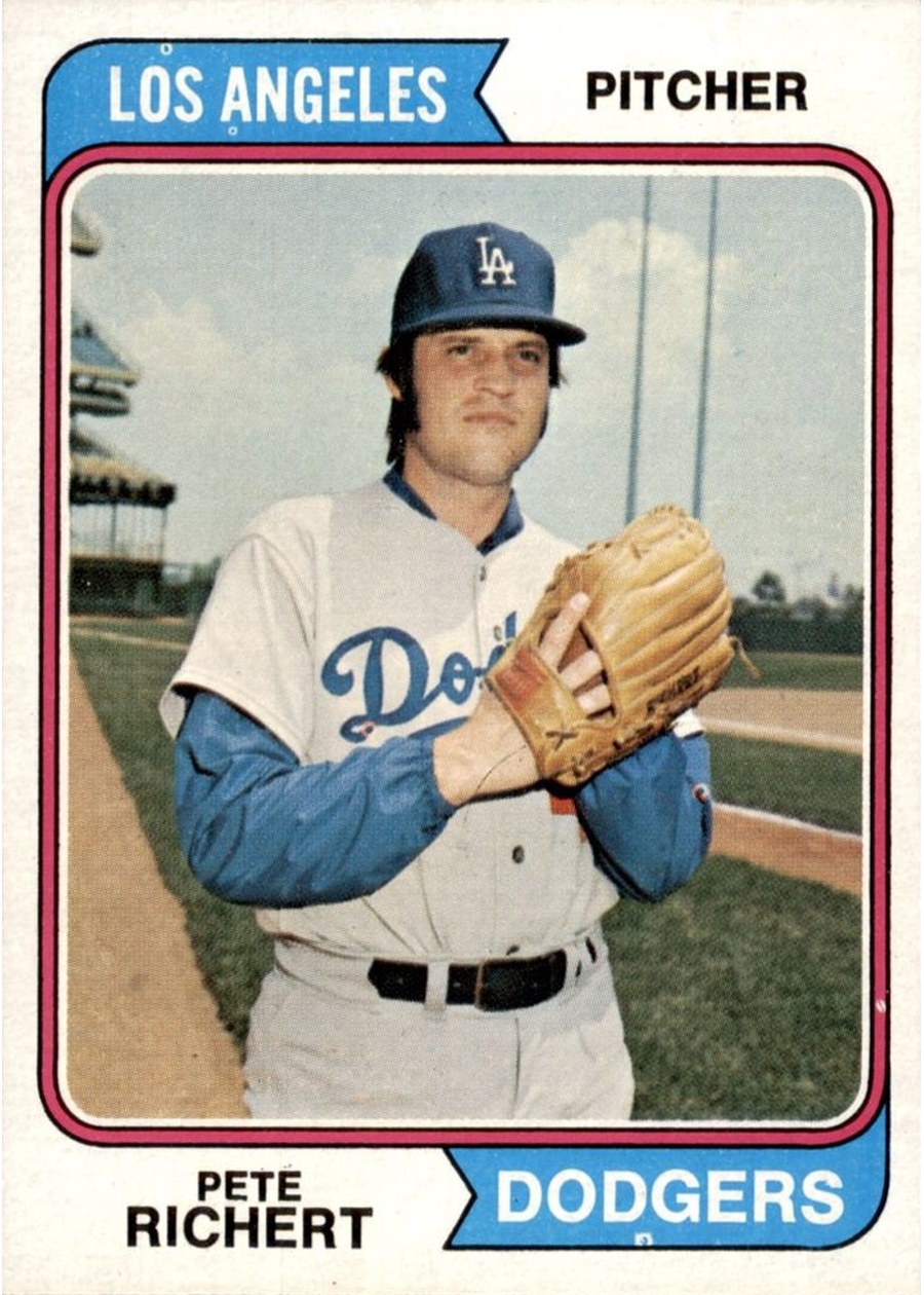 1974 Topps #348 Pete Richert, Los Angeles Dodgers