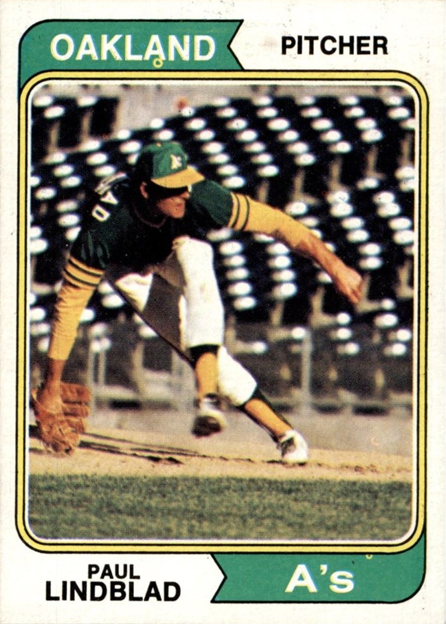 1974 Topps #369 Paul Lindblad, Oakland Athletics