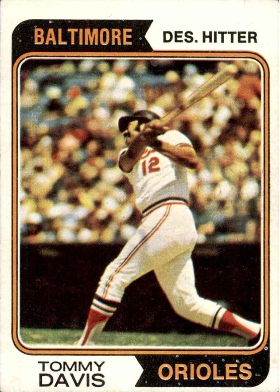 1974 Topps #396 Tommy Davis, Baltimore Orioles