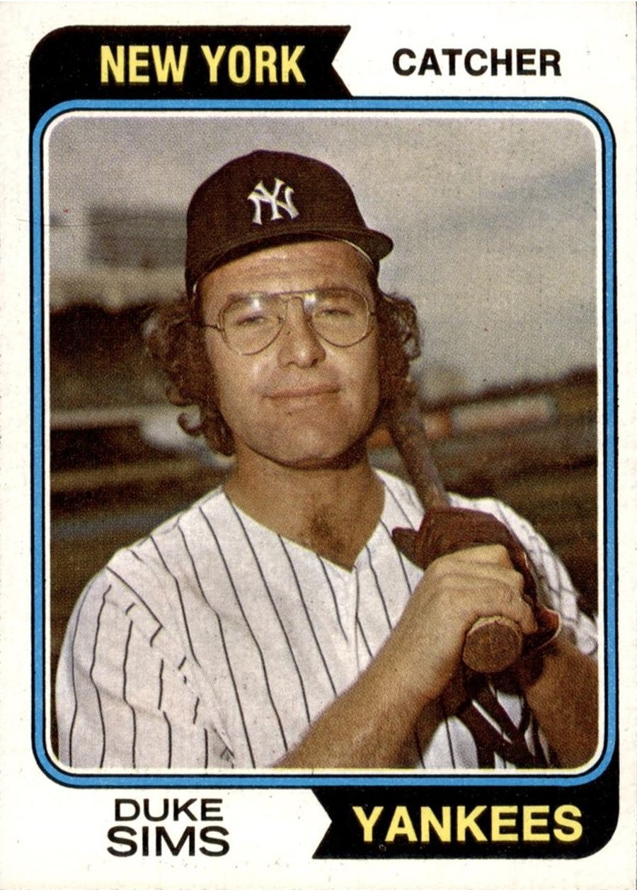 1974 Topps #398 Duke Sims, New York Yankees