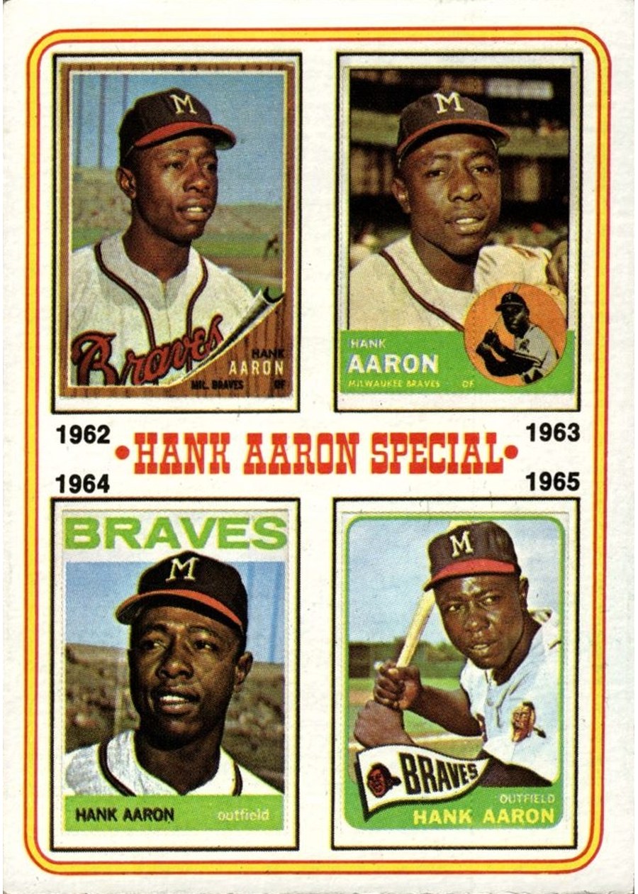 1974 Topps #4 Hank Aaron Special: 1962-1965, Milwaukee Braves