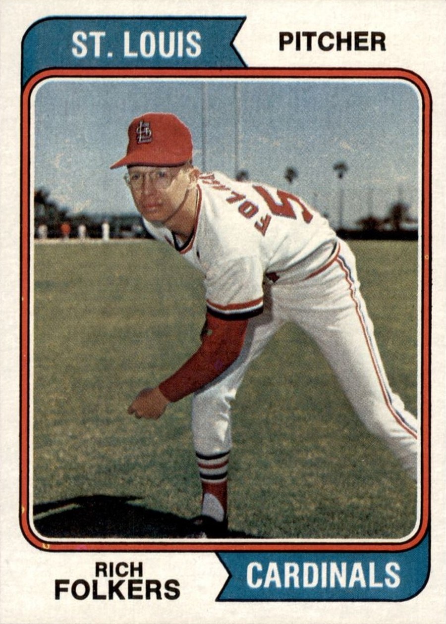 1974 Topps #417 Rich Folkers, St. Louis Cardinals