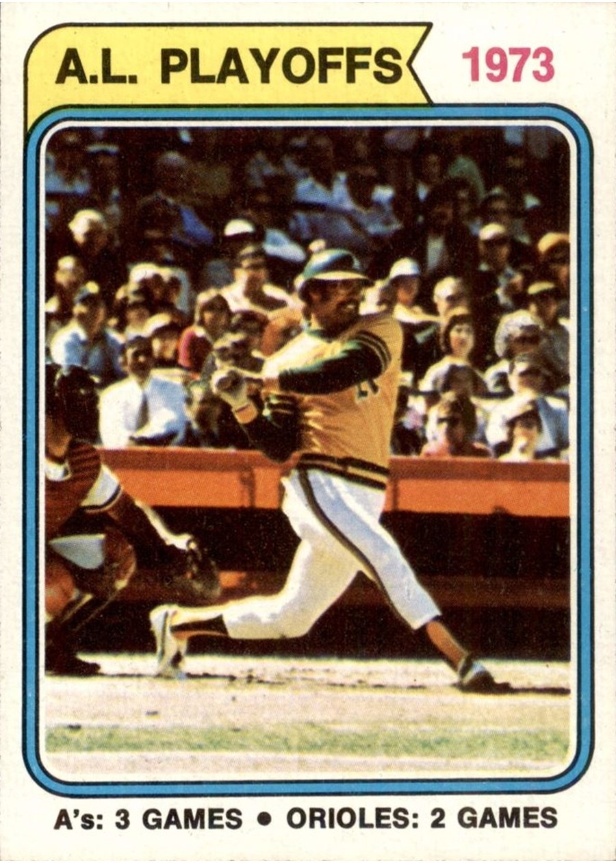 1974 Topps #470 1973 A.L. Playoffs, Oakland Athletics