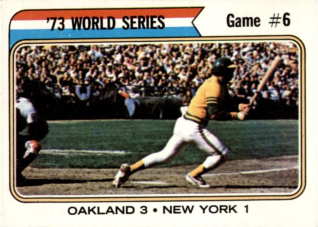 1974 Topps #477 '73 World Series Game #6, Oakland Athletics