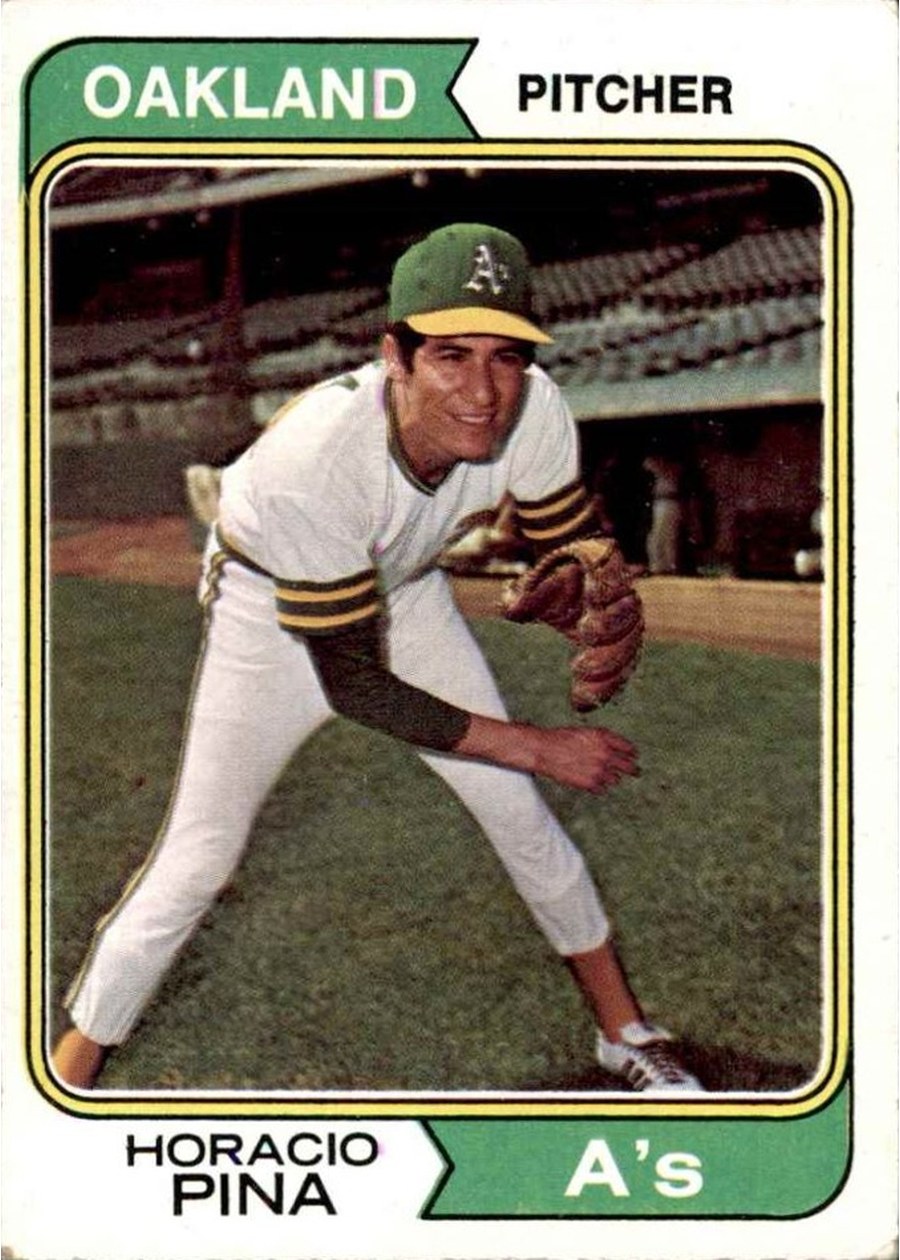 1974 Topps #516 Horacio Pina, Oakland Athletics