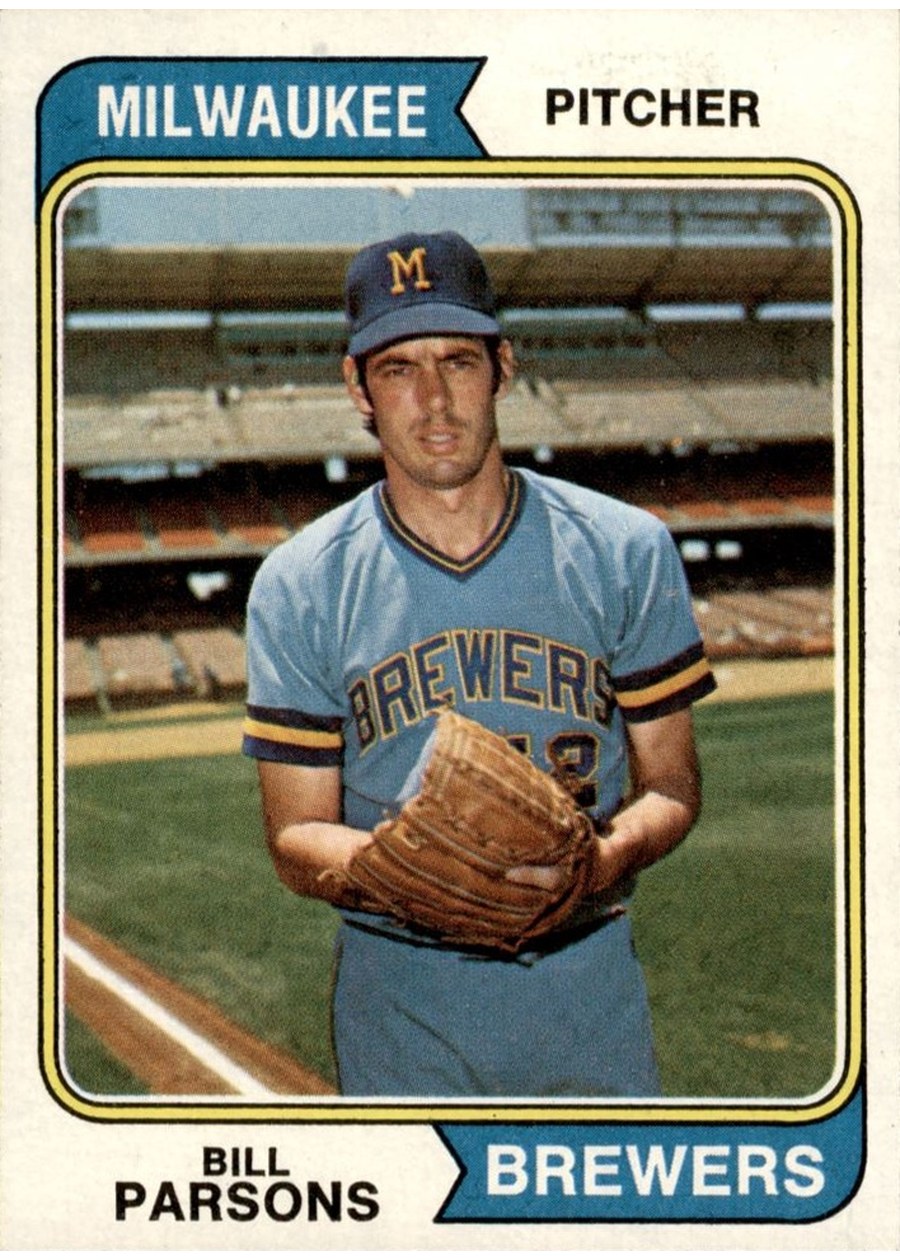 1974 Topps #574 Bill Parsons, Milwaukee Brewers