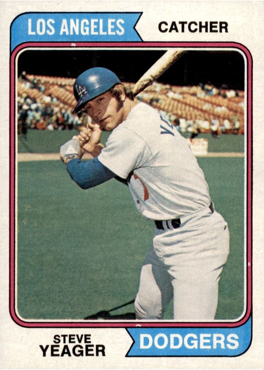 1974 Topps #593 Steve Yeager, Los Angeles Dodgers