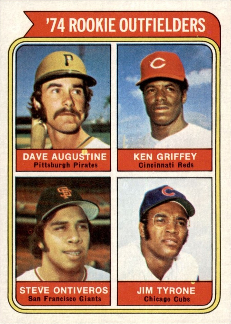 1974 Topps #598 1974 Rookie Outfielders, Pittsburgh Pirates / Cincinnati Reds / San Francisco Giants / Chicago Cubs