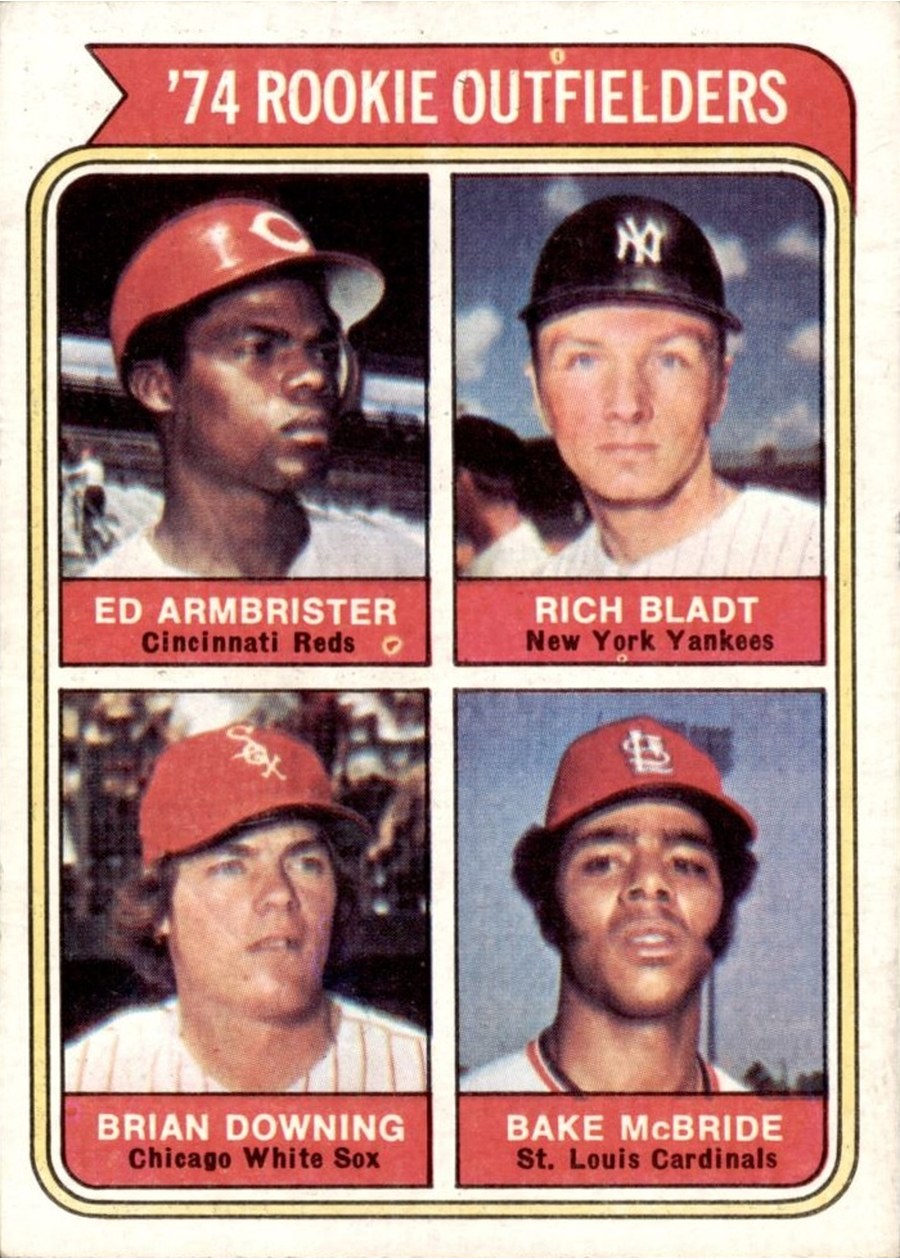 1974 Topps #601 1974 Rookie Outfielders, Cincinnati Reds / New York Yankees / Chicago White Sox / St. Louis Cardinals