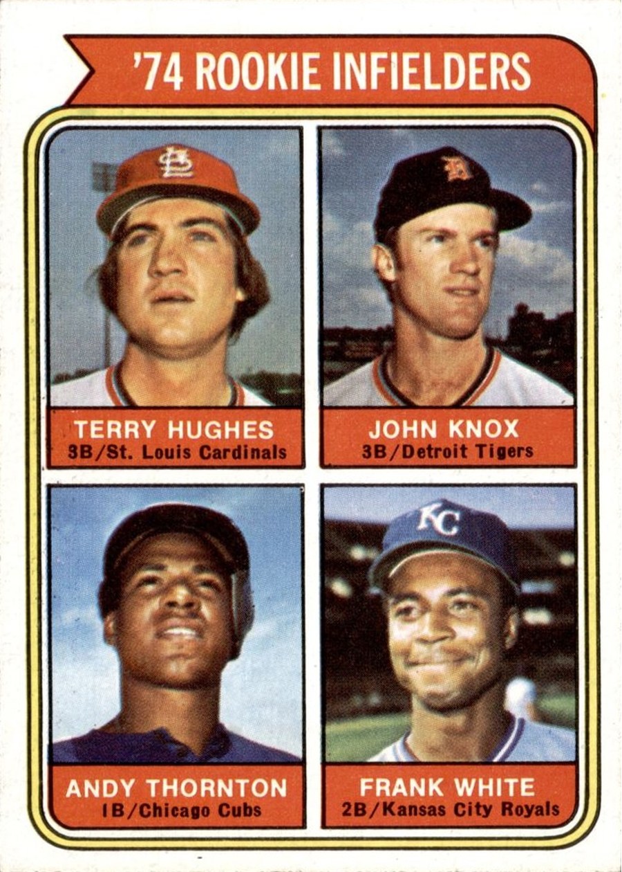 1974 Topps #604 1974 Rookie Infielders, St. Louis Cardinals / Detroit Tigers / Chicago Cubs / Kansas City Royals