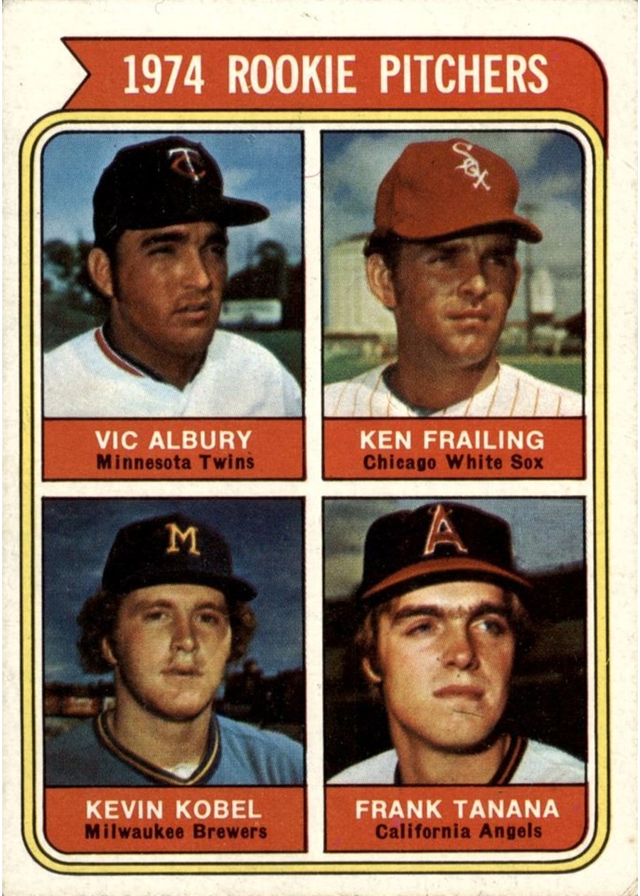 1974 Topps #605 1974 Rookie Pitchers, Minnesota Twins / Chicago White Sox / Milwaukee Brewers / California Angels