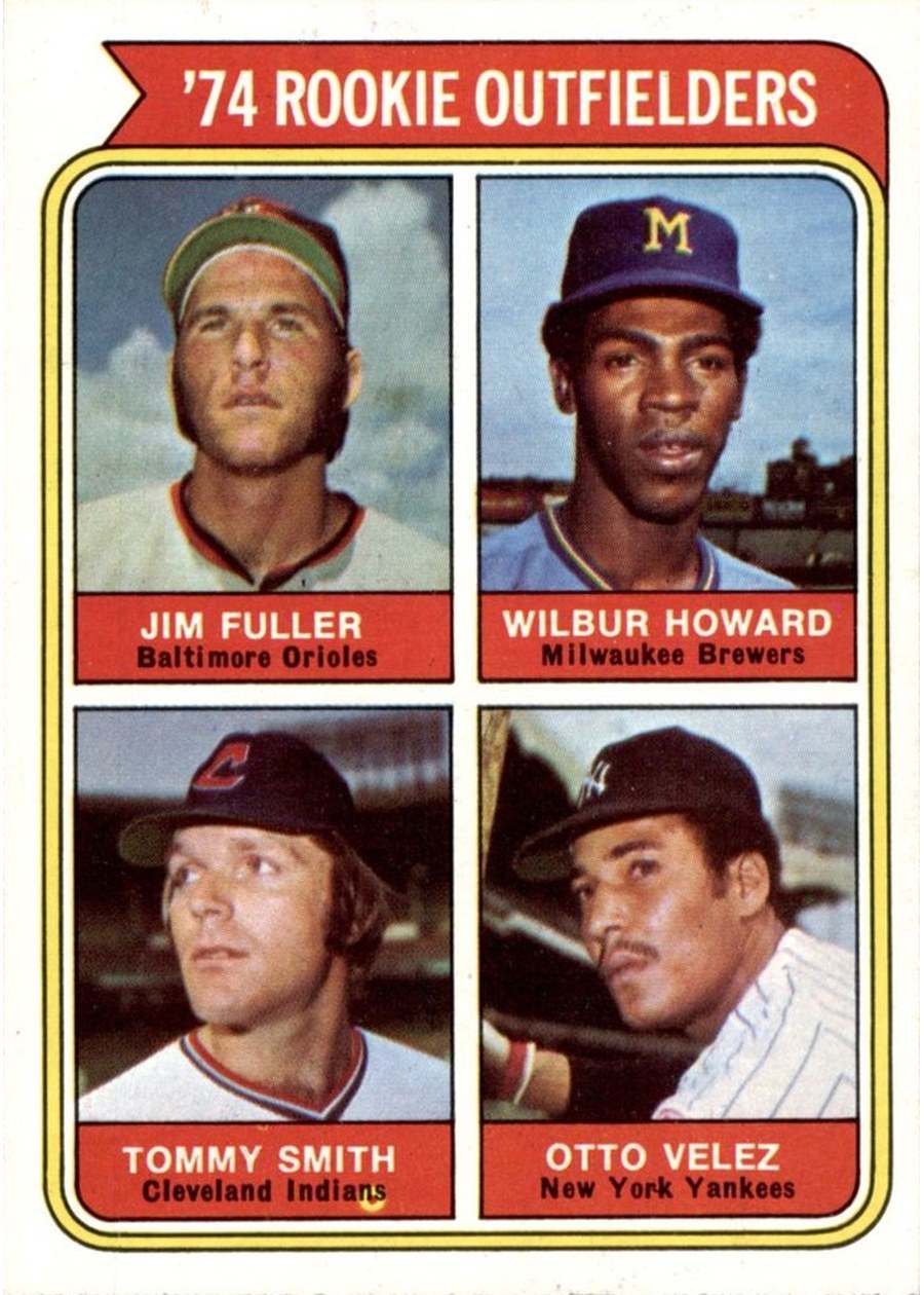 1974 Topps #606 1974 Rookie Outfielders, Baltimore Orioles / Milwaukee Brewers / Cleveland Indians / New York Yankees