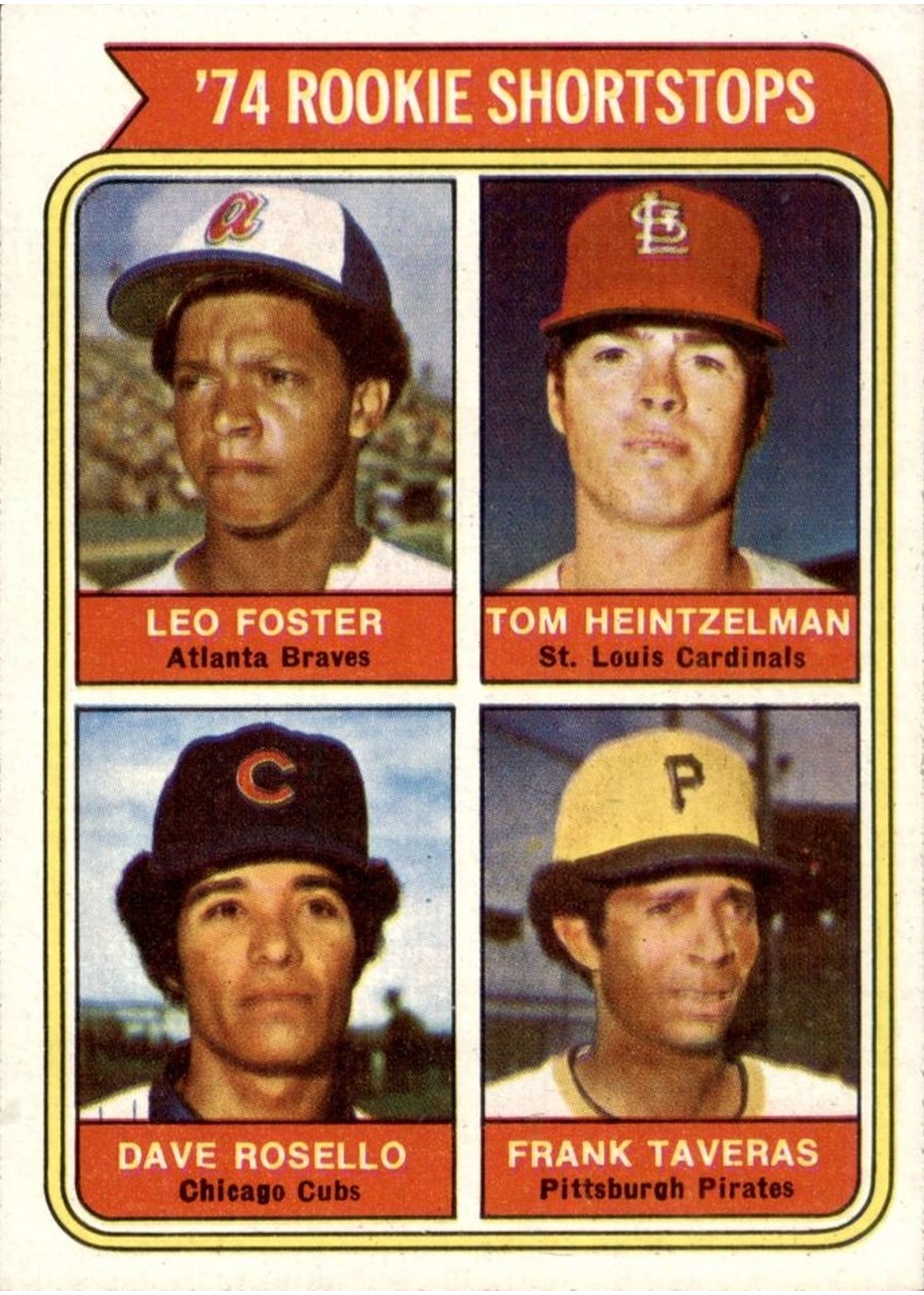 1974 Topps #607 1974 Rookie Shortstops, Atlanta Braves / St. Louis Cardinals / Chicago Cubs / Pittsburgh Pirates