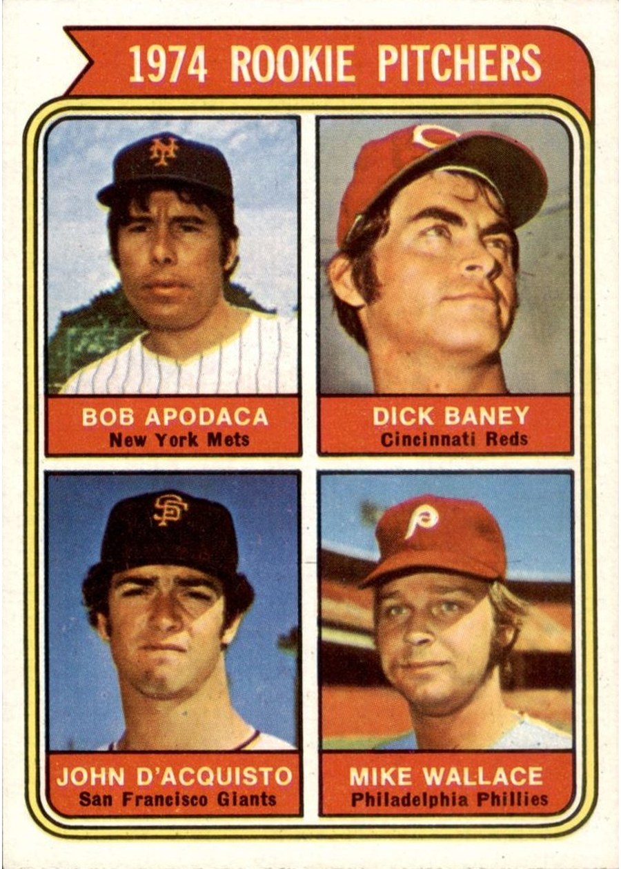 1974 Topps #608 1974 Rookie Pitchers, New York Mets / Cincinnati Reds / San Francisco Giants / Philadelphia Phillies