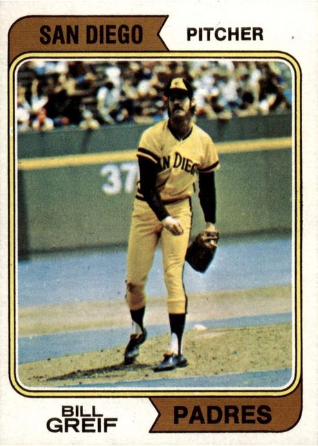1974 Topps #102 Bill Greif - 102a - San Diego (Corrected)