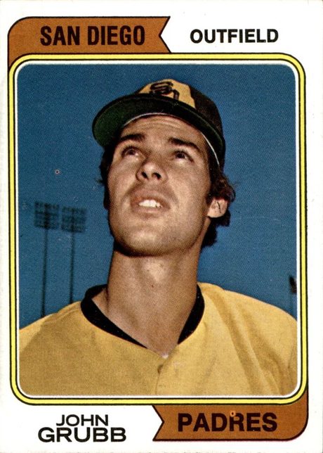 1974 Topps #32 John Grubb - 32a - San Diego (Corrected)