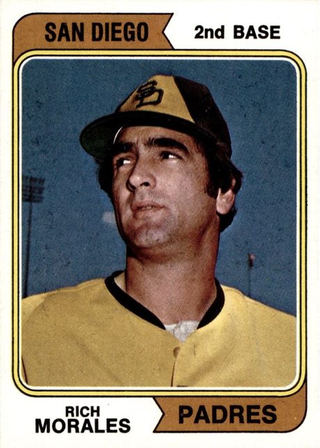 1974 Topps #387 Rich Morales - 387a - San Diego (Corrected)