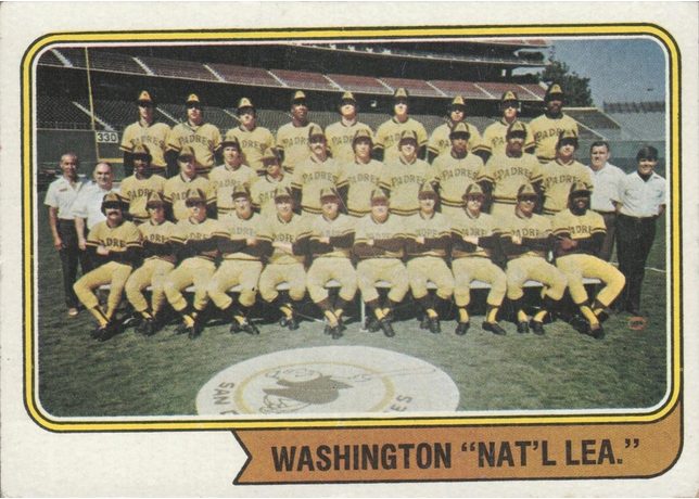 1974 Topps #226 San Diego Padres - 226b - Washington Nat'l Lea.