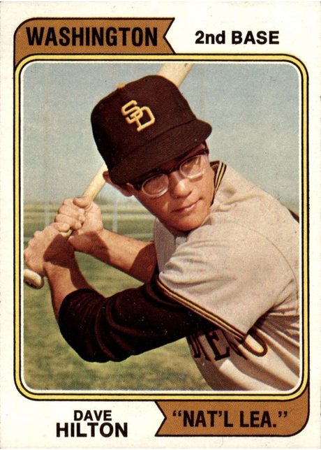 1974 Topps #148 Dave Hilton - 148b - Washington Nat'l Lea.