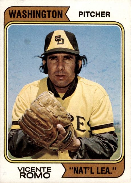 1974 Topps #197 Vicente Romo - 197b - Washington Nat'l Lea.