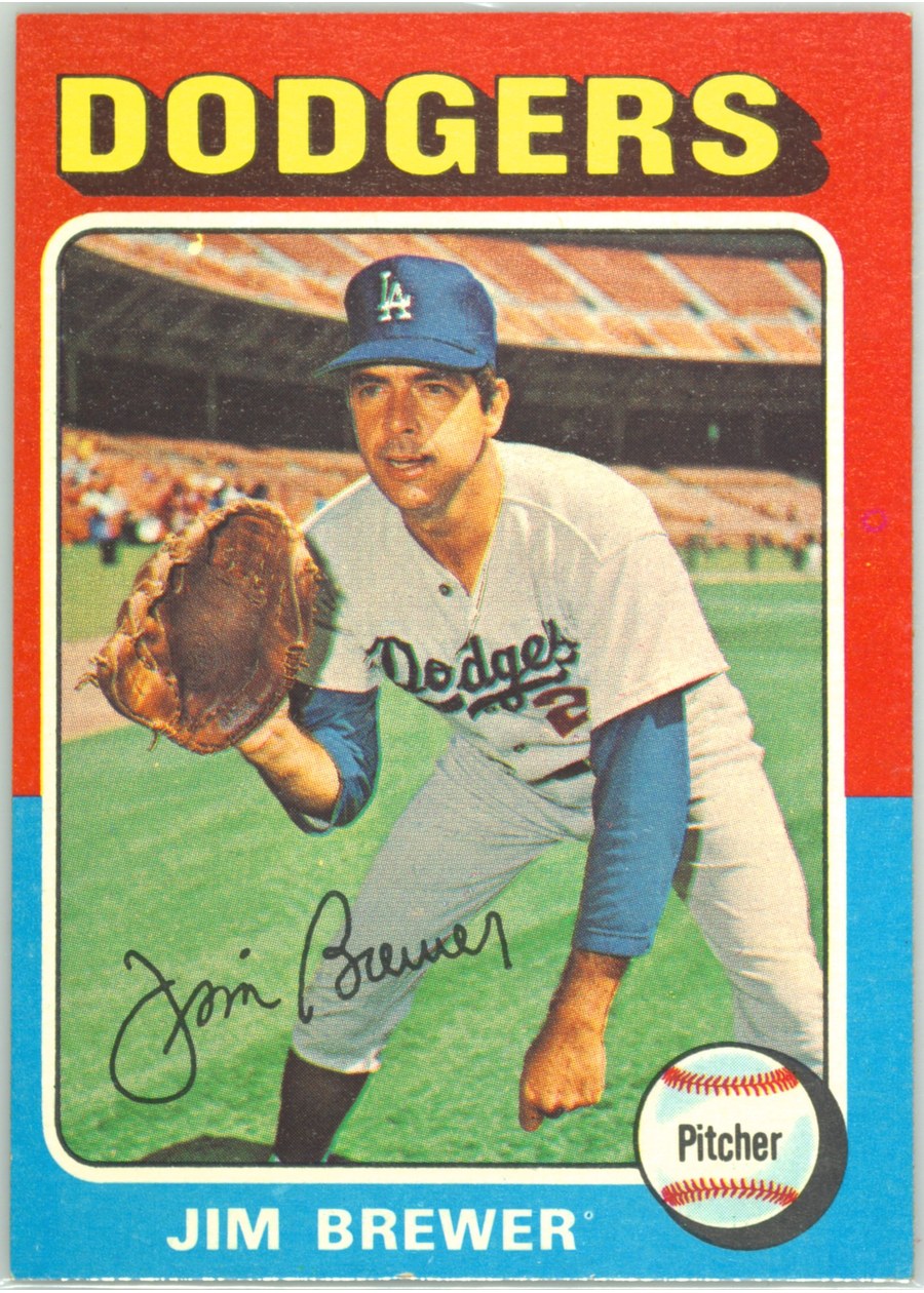 1975 Topps #163 Jim Brewer, Los Angeles Dodgers