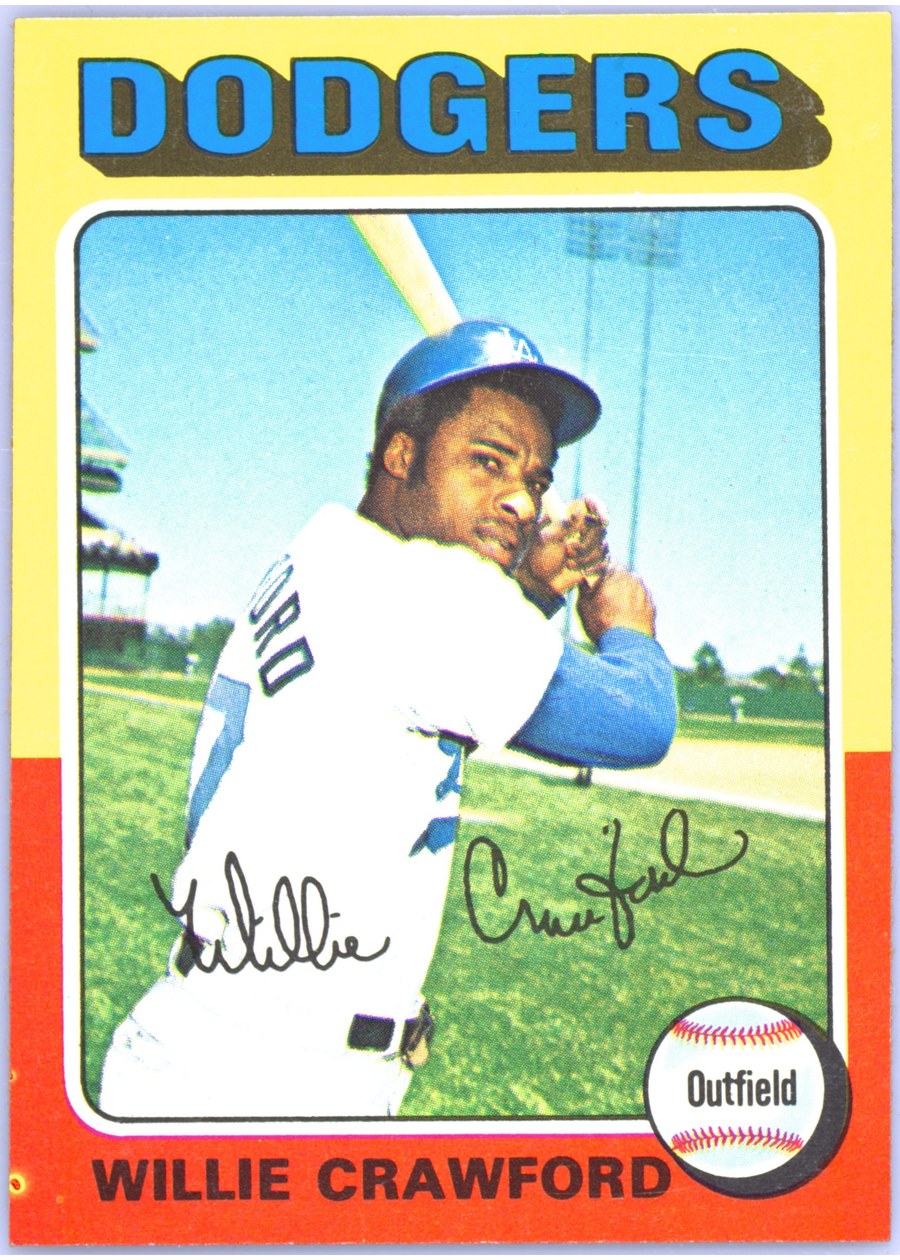 1975 Topps #186 Willie Crawford, Los Angeles Dodgers