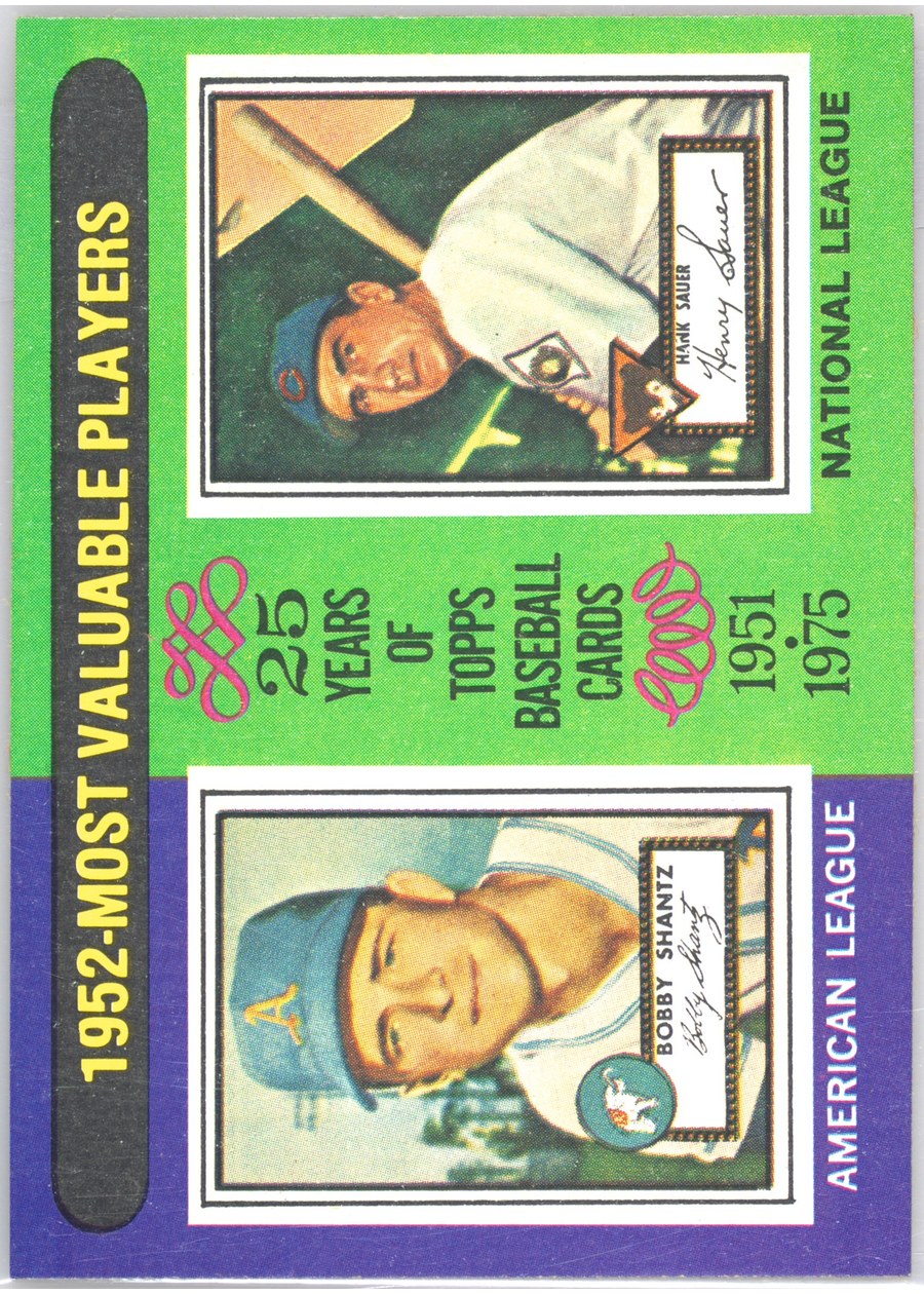1975 Topps #190 1952 MVPs, Philadelphia Athletics