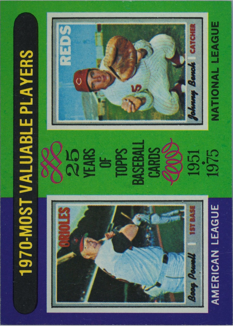 1975 Topps #208 1970 MVPs, Baltimore Orioles