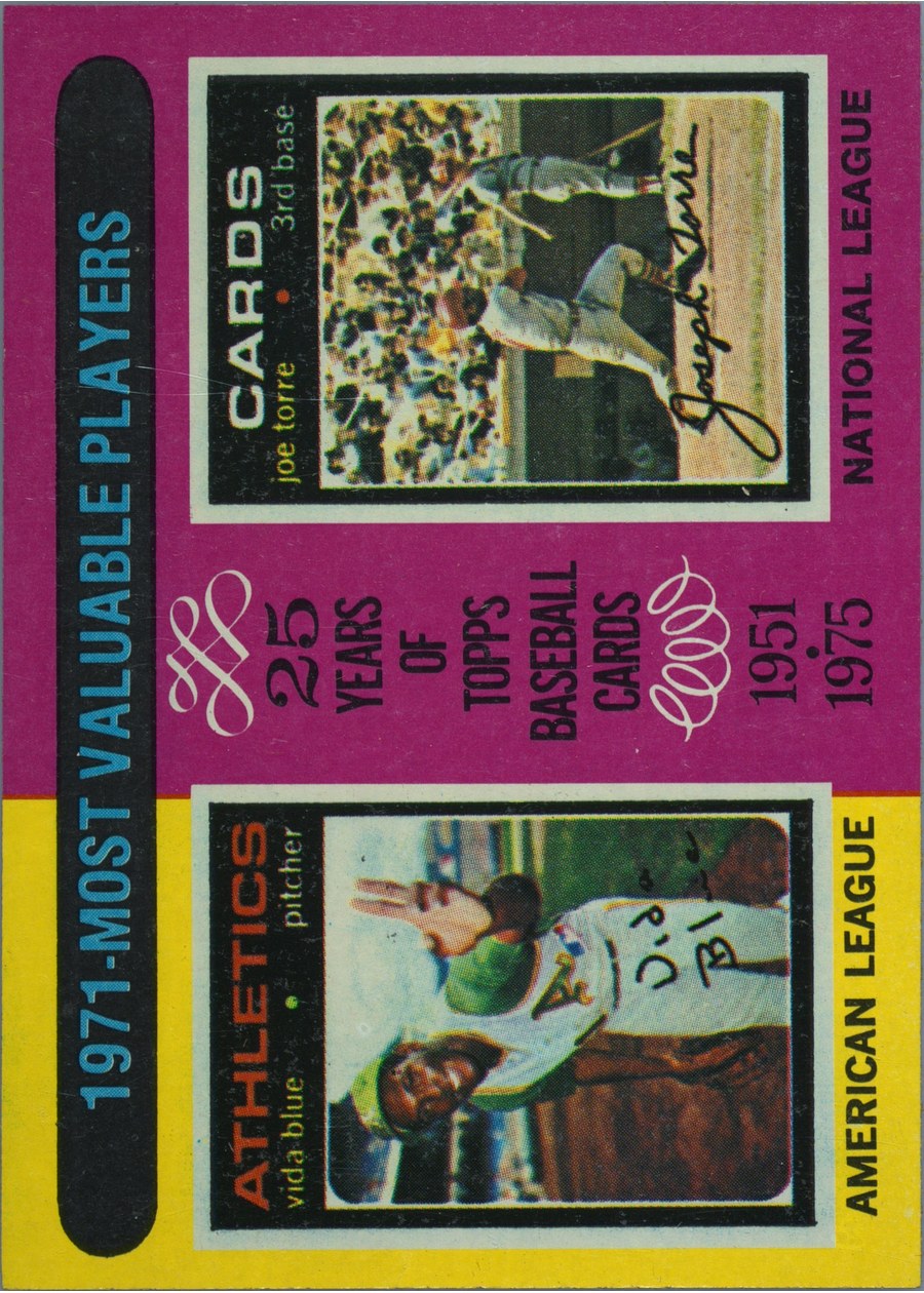 1975 Topps #209 1971 MVPs, Oakland Athletics