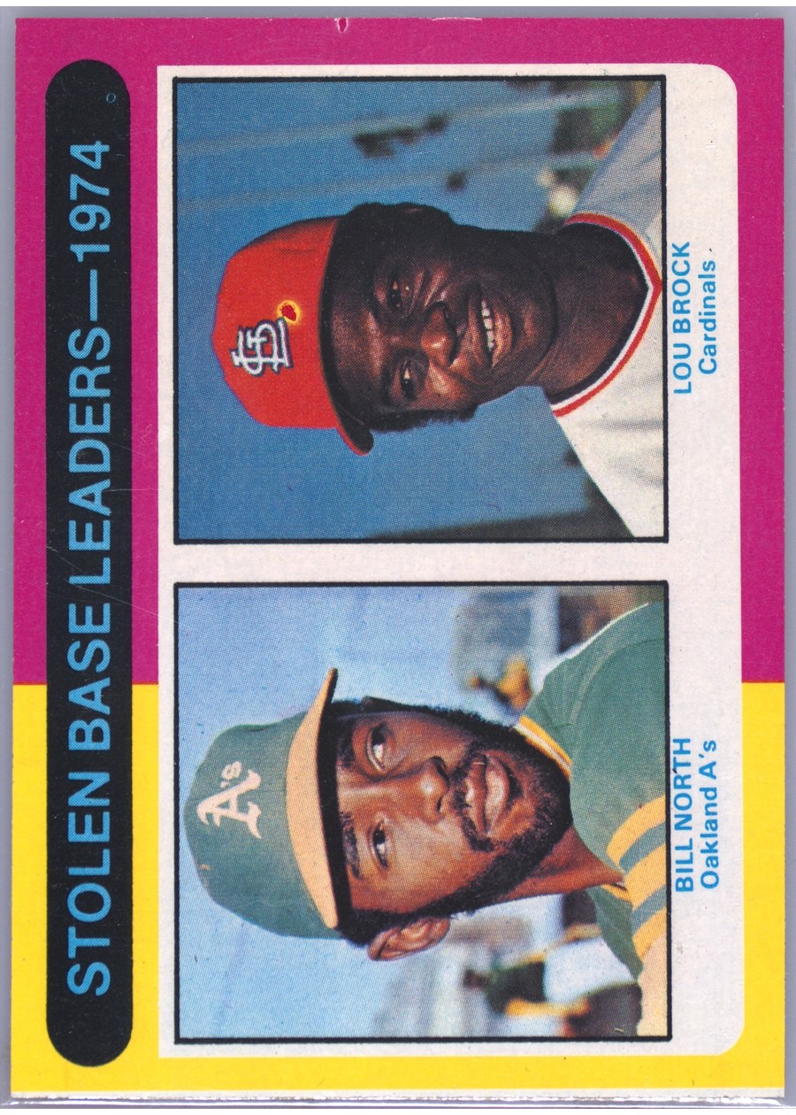 1975 Topps #309 1974 Stolen Base Leaders, Oakland Athletics