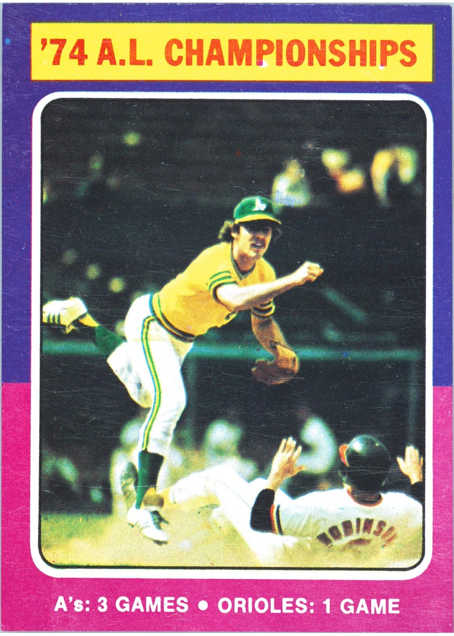 1975 Topps #459 '74 A.L. Championships, Oakland Athletics
