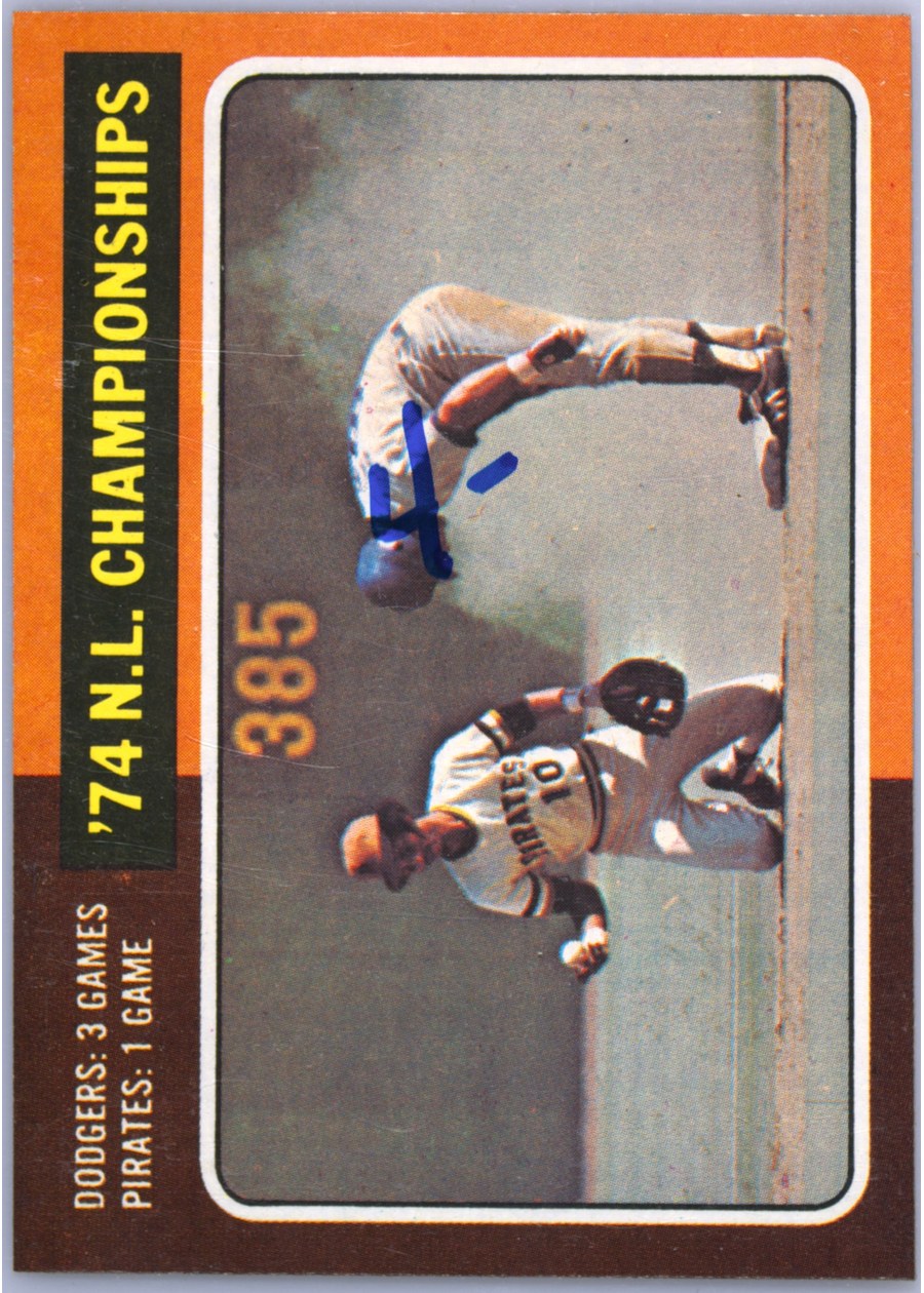 1975 Topps #460 '74 N.L. Championships, Los Angeles Dodgers