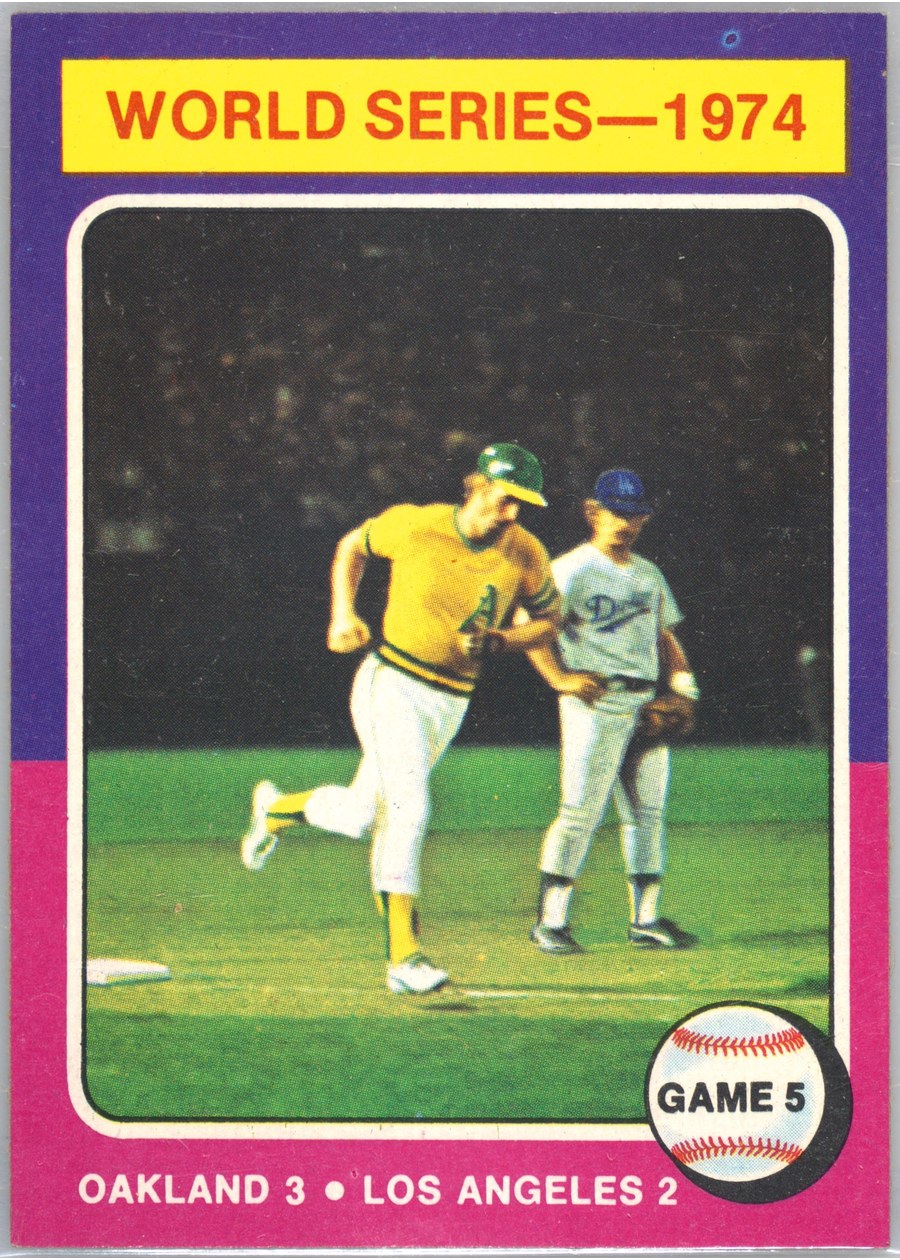 1975 Topps #465 1974 World Series Game 5, Los Angeles Dodgers
