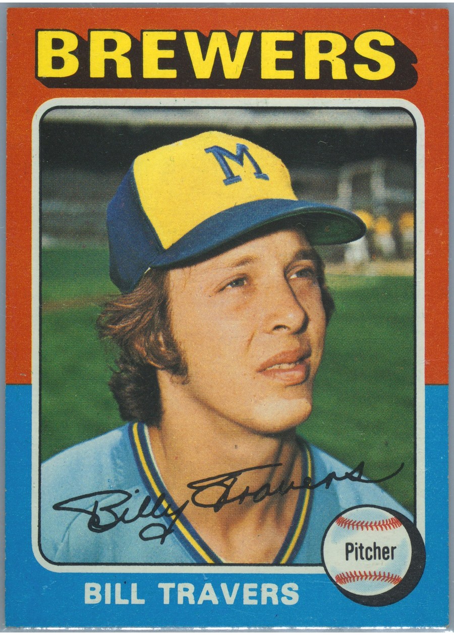 1975 Topps #488 Bill Travers, Milwaukee Brewers