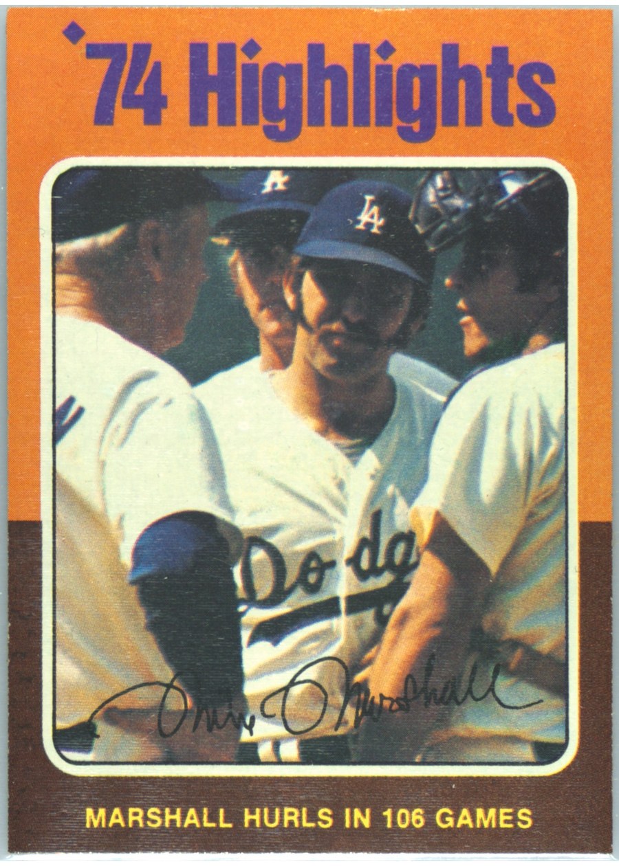 1975 Topps #6 Mike Marshall, Los Angeles Dodgers