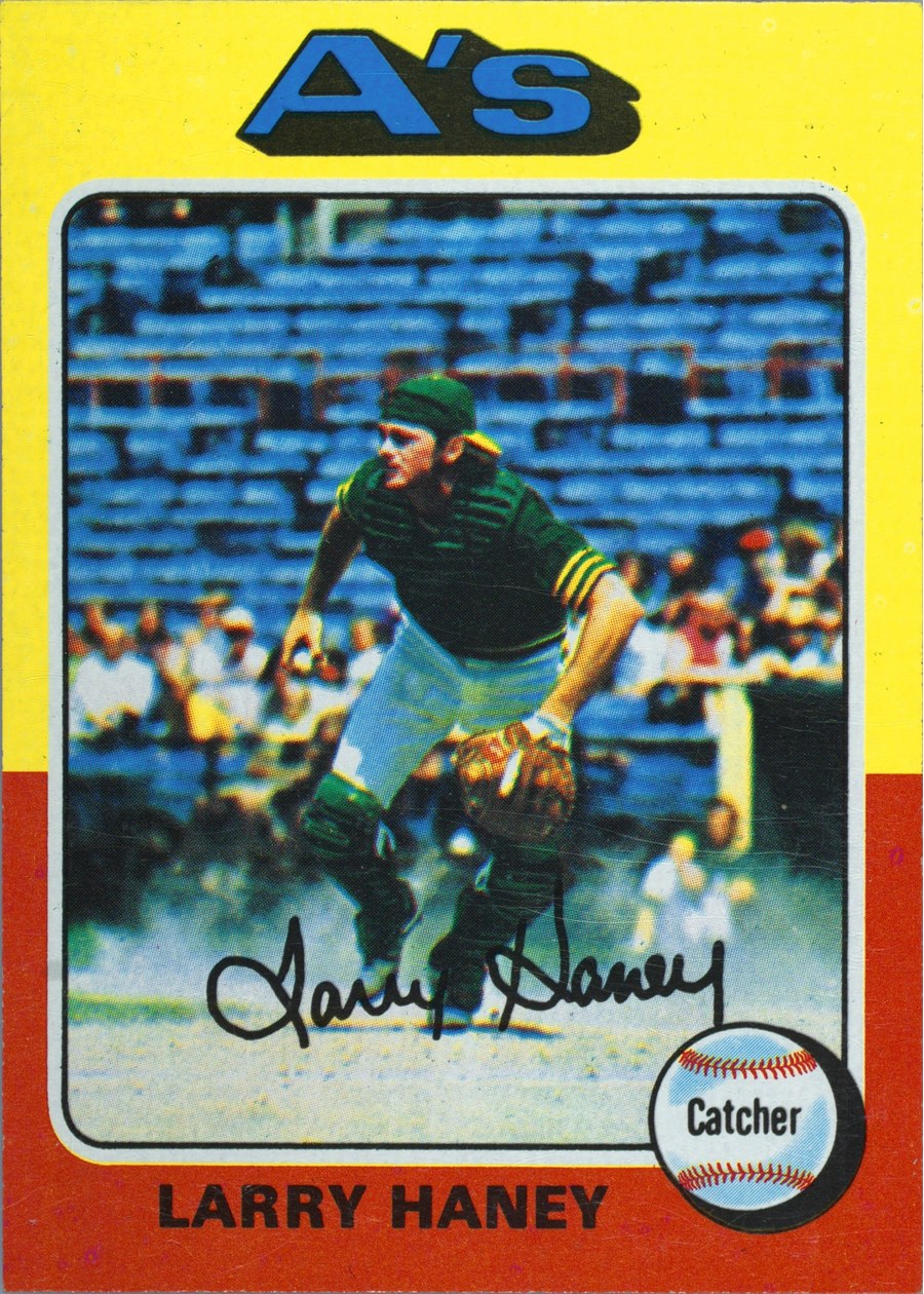 1975 Topps #626 Larry Haney, Oakland Athletics