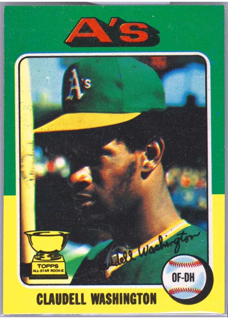 1975 Topps #647 Claudell Washington, Oakland Athletics