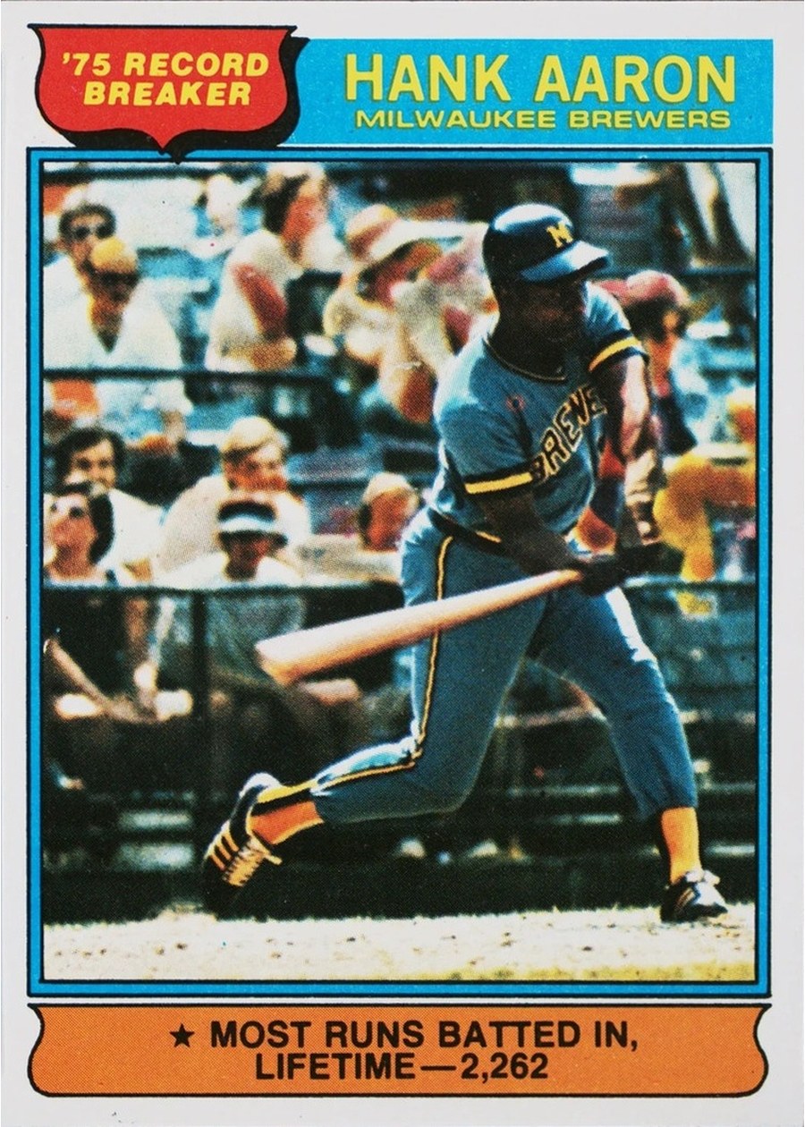 1976 Topps #1 Hank Aaron, Milwaukee Brewers