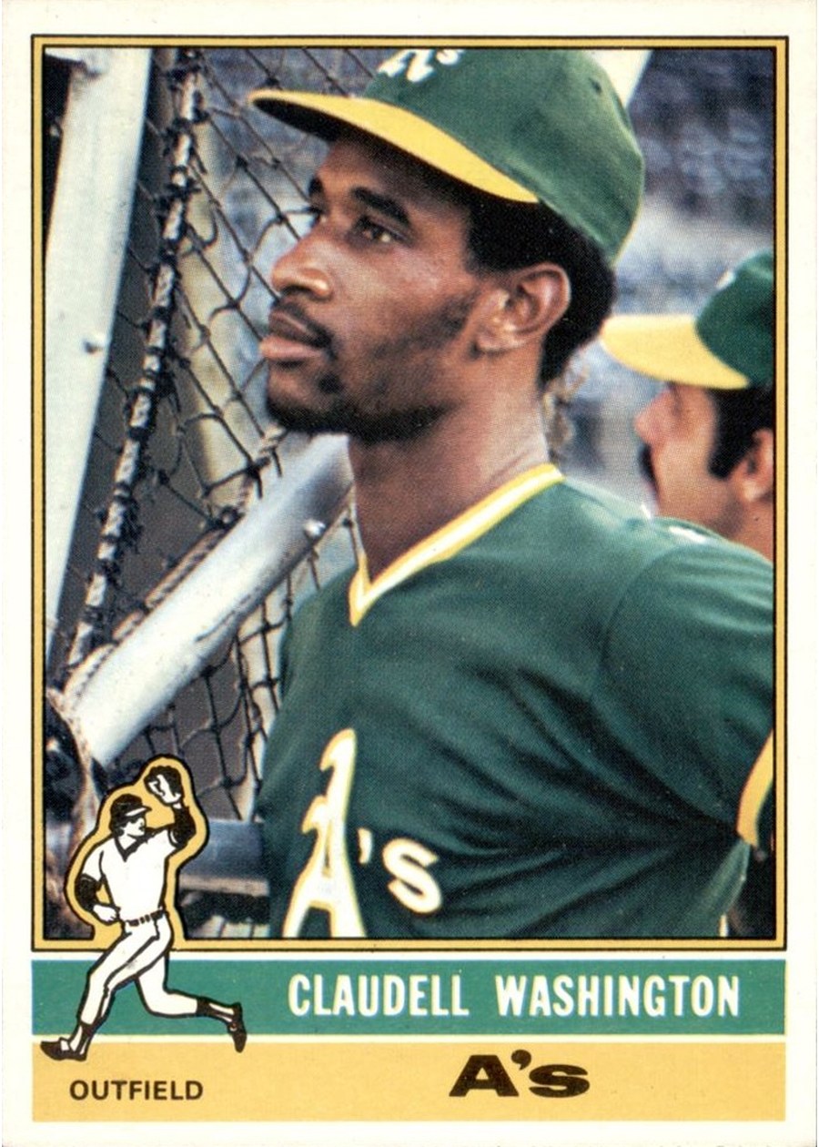 1976 Topps #189 Claudell Washington, Oakland Athletics