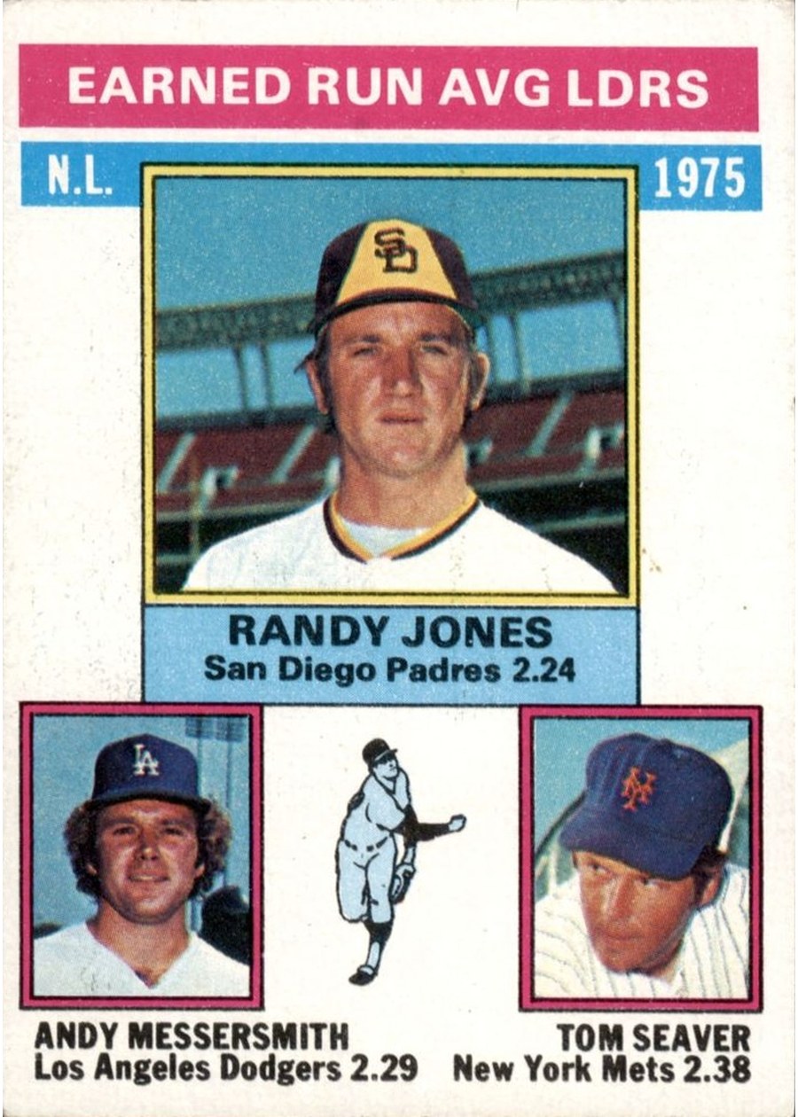 1976 Topps #201 1975 NL ERA Leaders, San Diego Padres / Los Angeles Dodgers / New York Mets