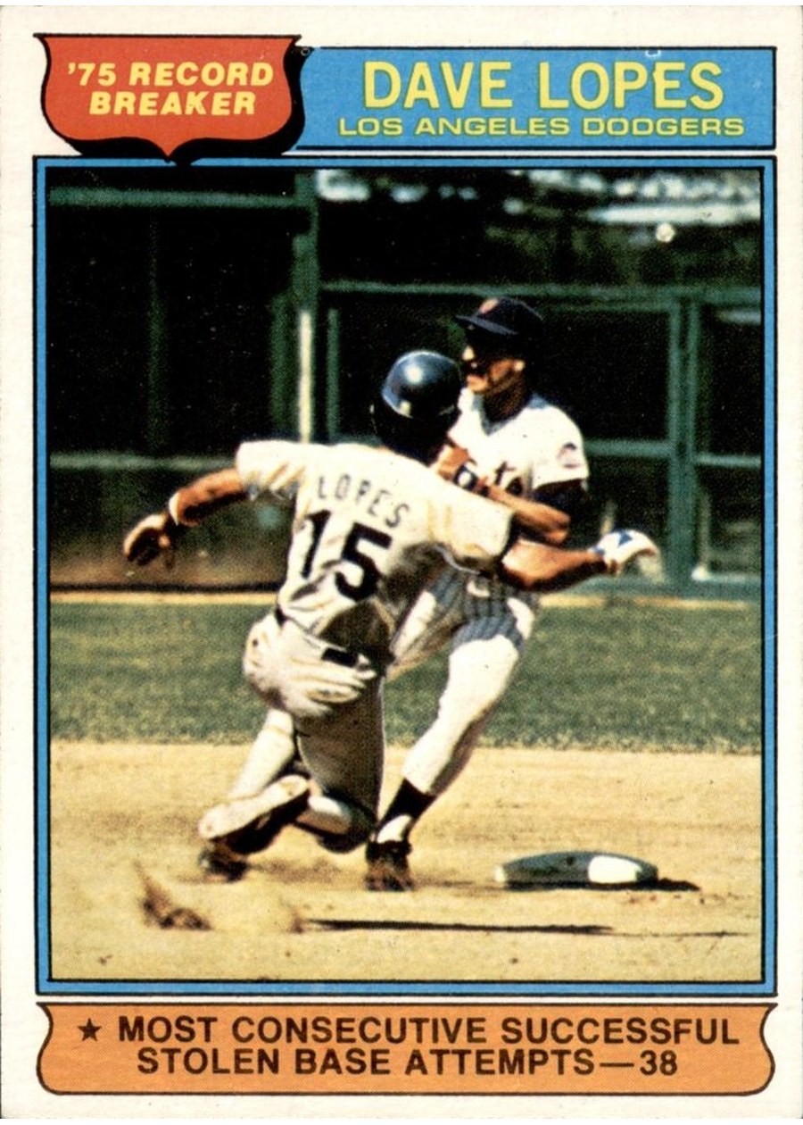 1976 Topps #4 Dave Lopes, Los Angeles Dodgers