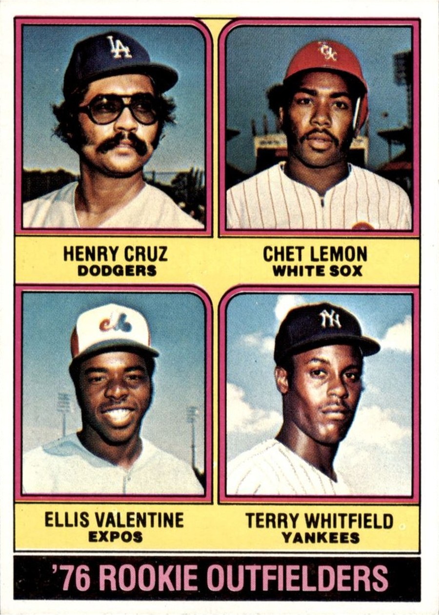 1976 Topps #590 1976 Rookie Outfielders, Los Angeles Dodgers / Chicago White Sox / Montreal Expos / New York Yankees