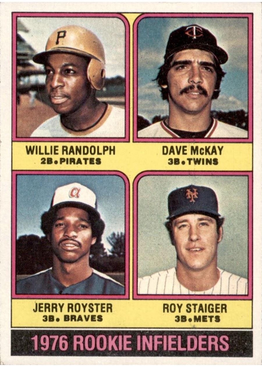 1976 Topps #592 1976 Rookie Infielders, Pittsburgh Pirates / Minnesota Twins / Atlanta Braves / New York Mets
