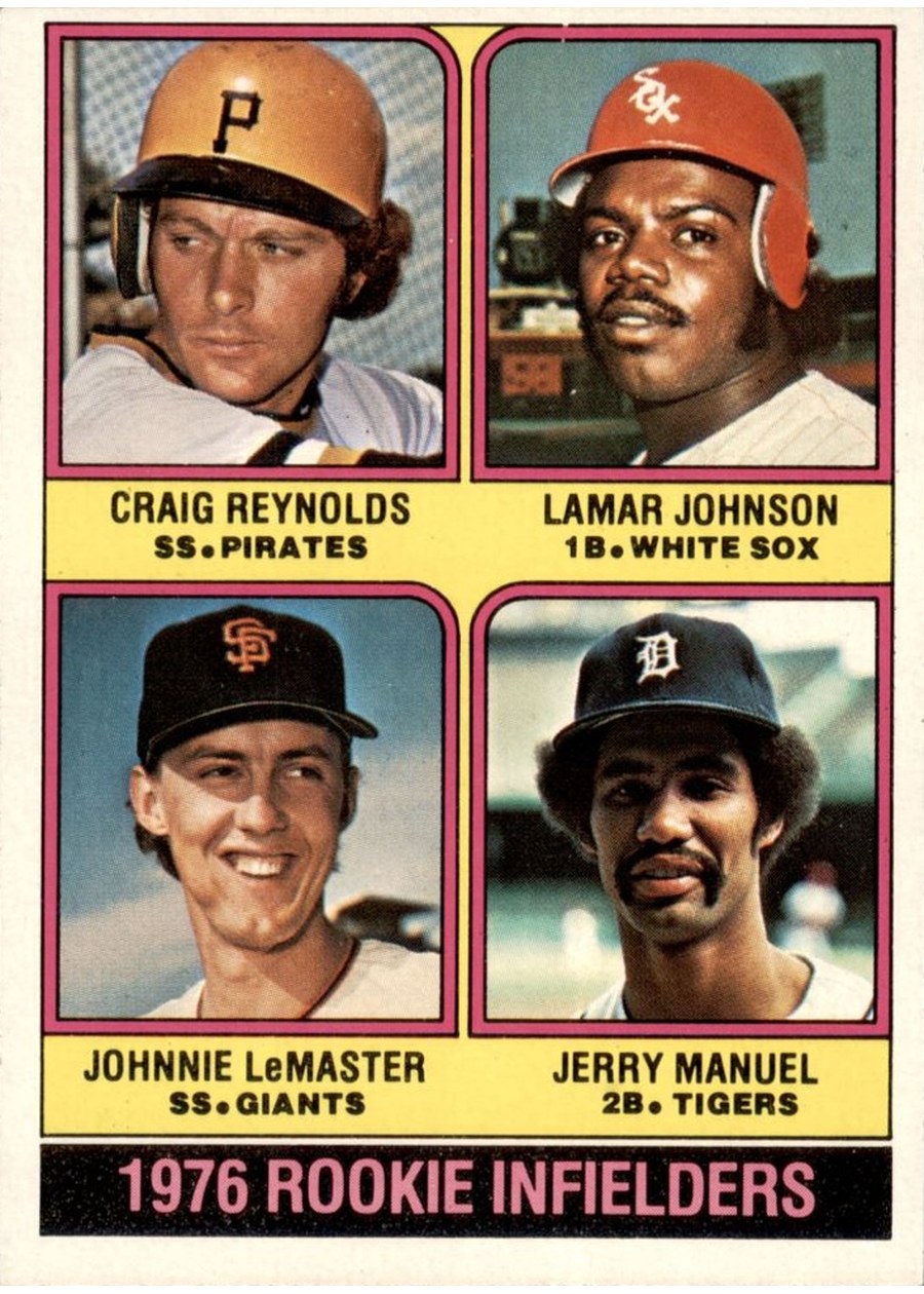 1976 Topps #596 1976 Rookie Infielders, Pittsburgh Pirates / Chicago White Sox / San Francisco Giants / Detroit Tigers