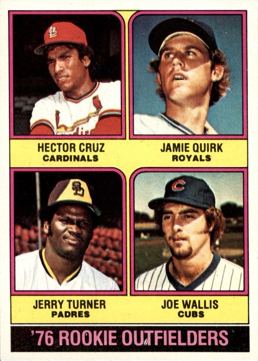 1976 Topps #598 1976 Rookie Outfielders, St. Louis Cardinals / Kansas City Royals / San Diego Padres / Chicago Cubs