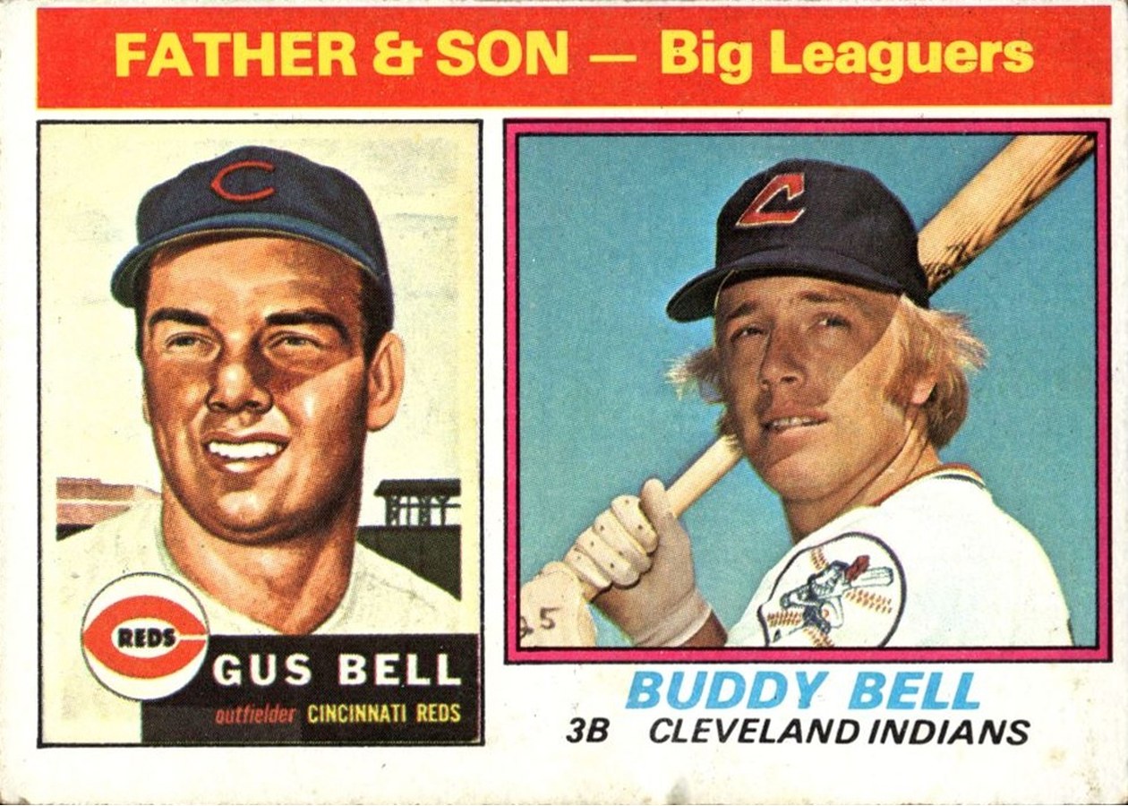 1976 Topps #66 Father & Son - Big Leaguers, Cincinnati Reds / Cleveland Indians
