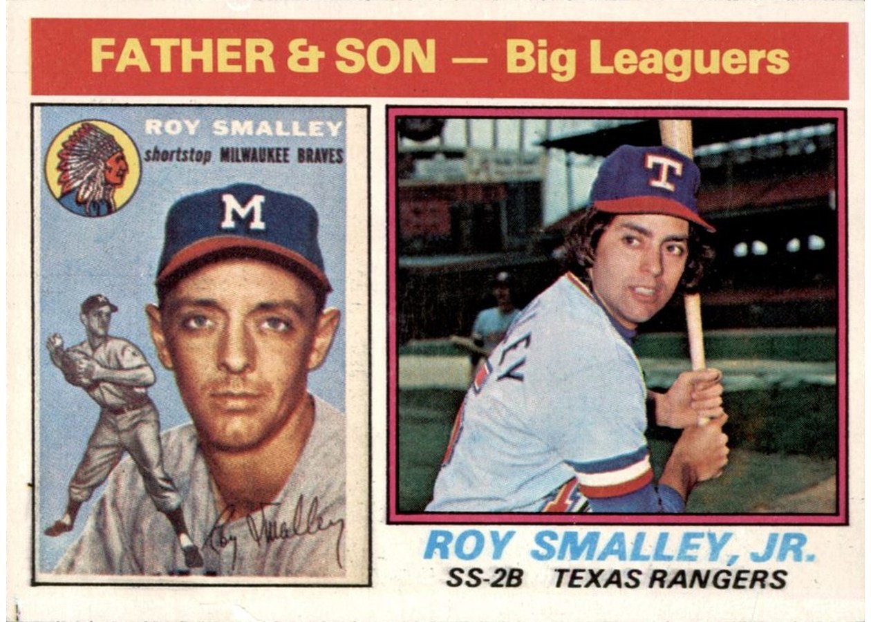 1976 Topps #70 Father & Son - Big Leaguers, Milwaukee Braves / Texas Rangers