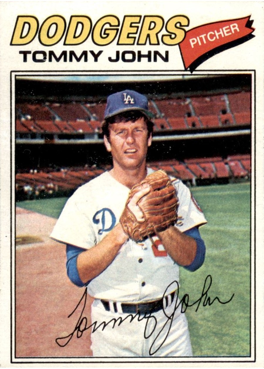1977 Topps #128 Tommy John, Los Angeles Dodgers