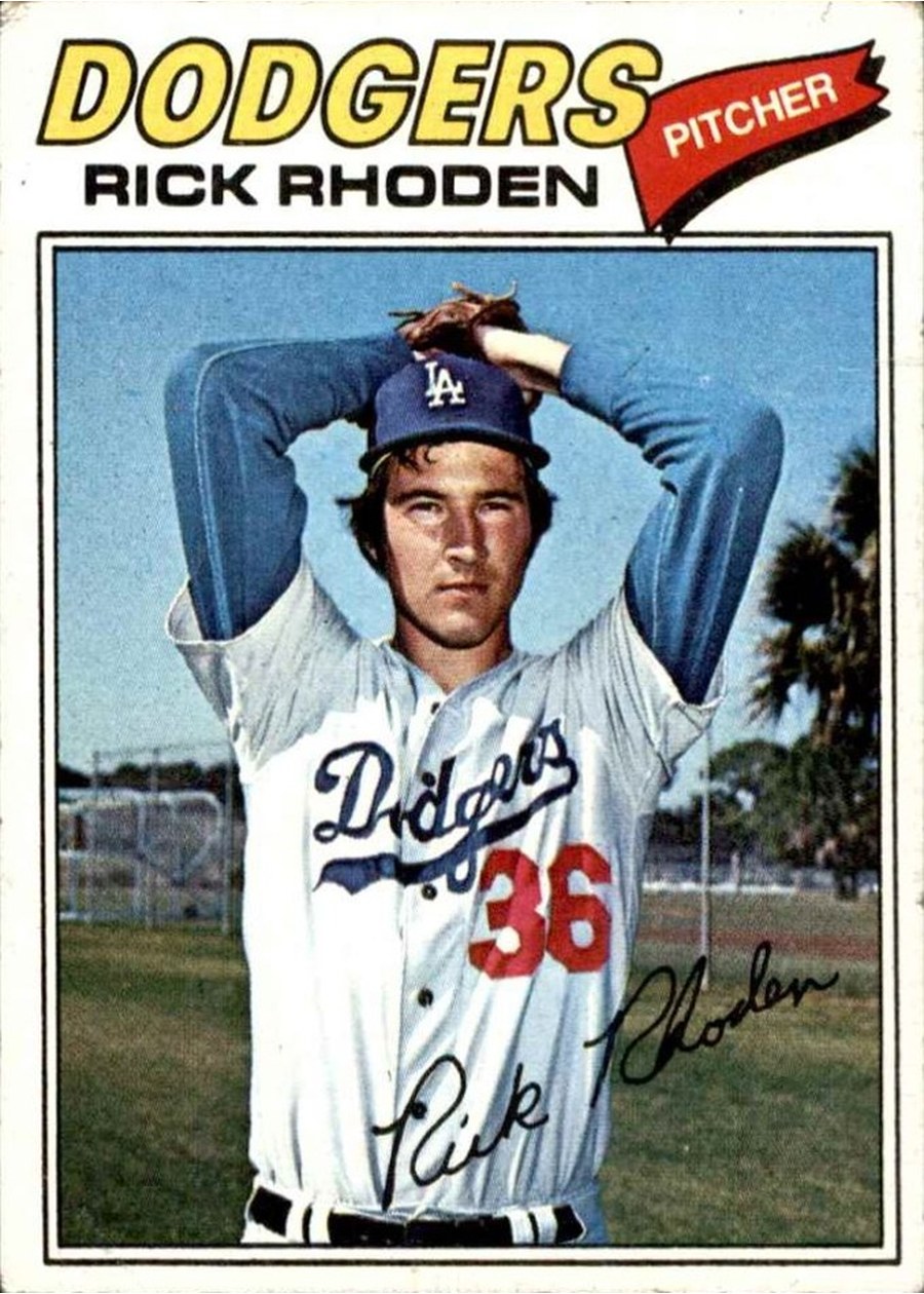 1977 Topps #245 Rick Rhoden, Los Angeles Dodgers